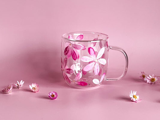 Hand-painted DW Mug | Pink Daisy