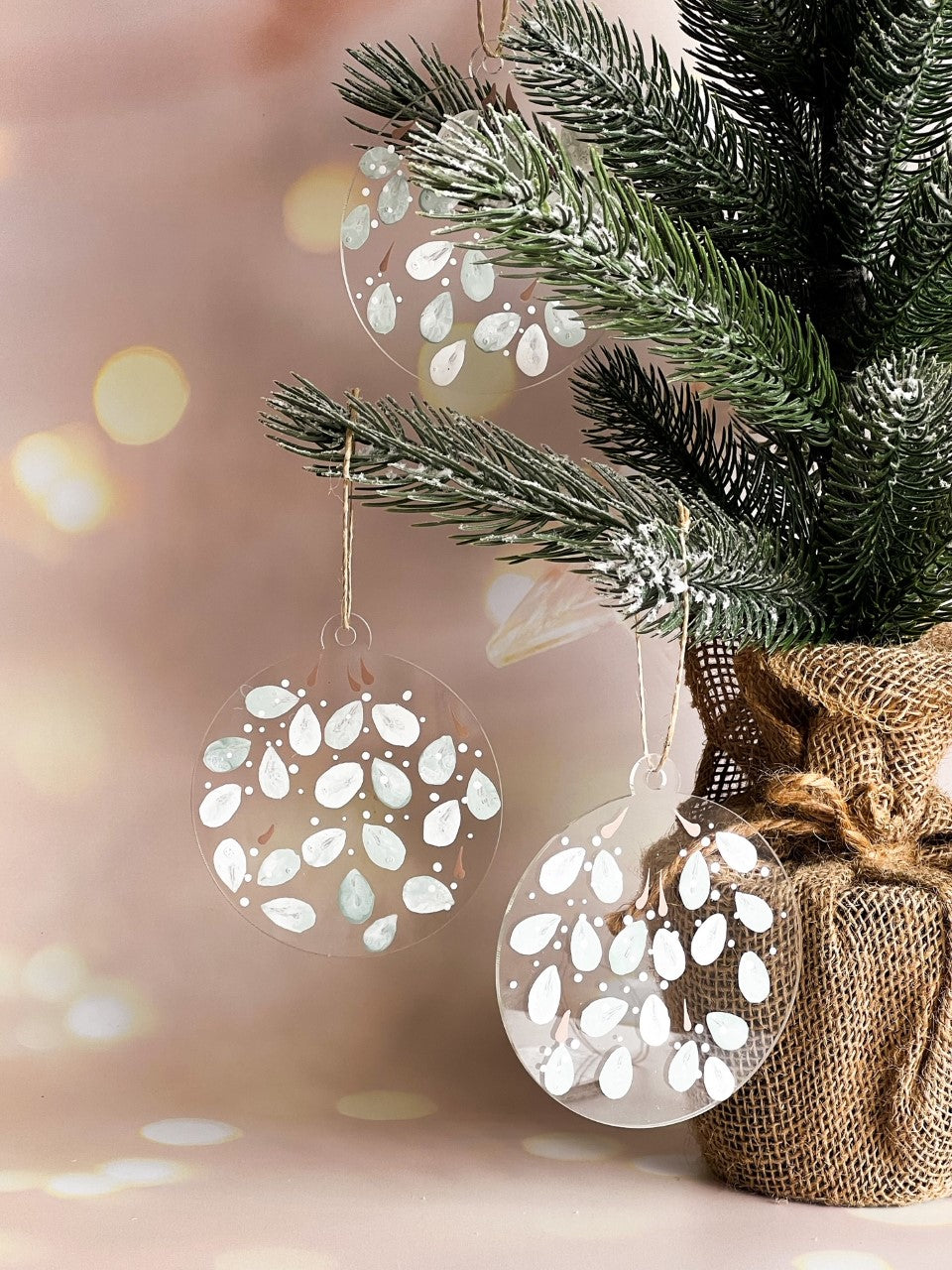 Hand Painted Flat Bauble