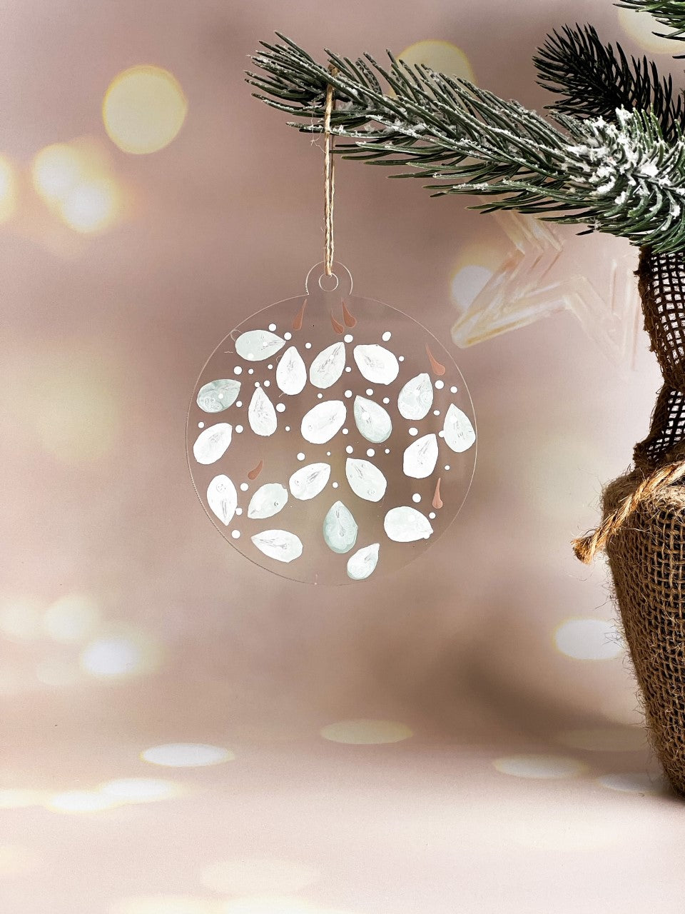 Hand Painted Flat Bauble